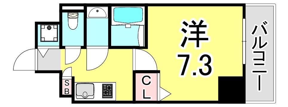 レジデンス神戸レガーロ(1K/5階)の間取り写真