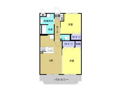 フィオーレ(2LDK/2階)の間取り写真