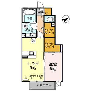 プライム M(1LDK/1階)の間取り写真