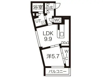 グランドゥール千種(1LDK/1階)の間取り写真