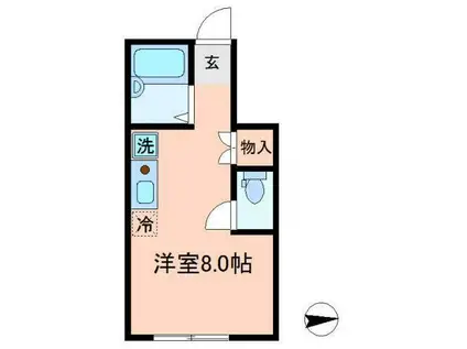 アイコート川越(ワンルーム/1階)の間取り写真