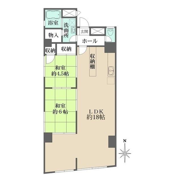 目白が丘マンション(2LDK/8階)の間取り写真
