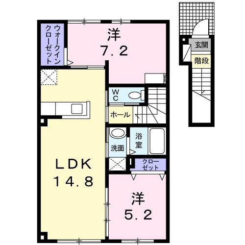 グレイス(2LDK/2階)の間取り写真
