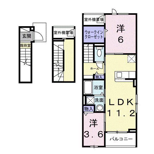 アグリヒルズ T(2LDK/3階)の間取り写真