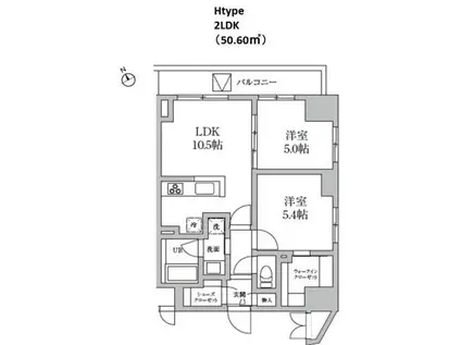 レジディア日本橋馬喰町II(2LDK/10階)の間取り写真