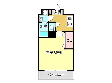 メゾン・ドヴィレ須磨(1K/1階)の間取り写真