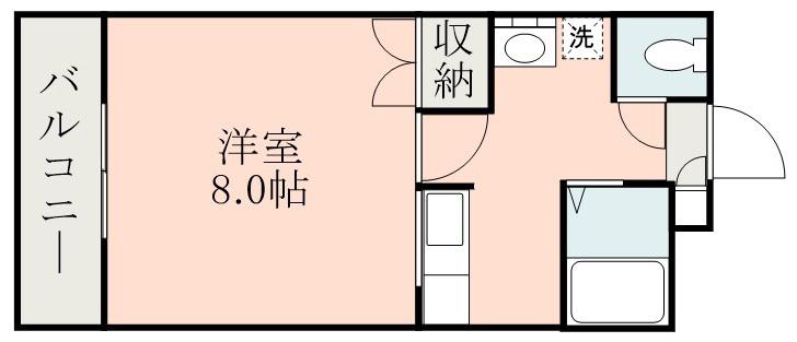 アミューズ鴨池(1K/4階)の間取り写真