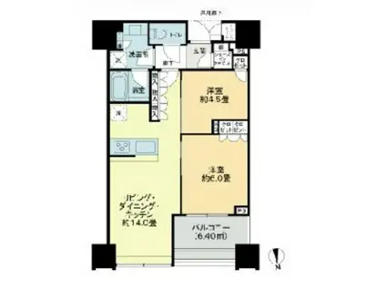 白金ザ・スカイ イースト(2LDK/11階)の間取り写真