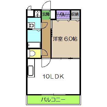 マリベールAZONO(1LDK/1階)の間取り写真