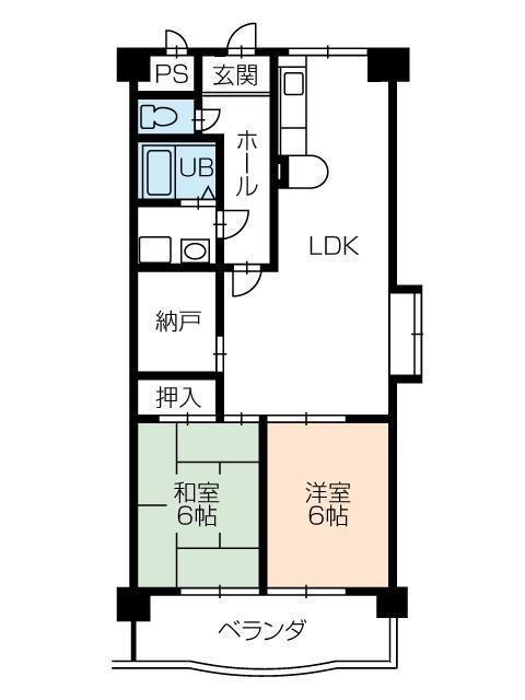 サンテラス福井(2LDK/1階)の間取り写真