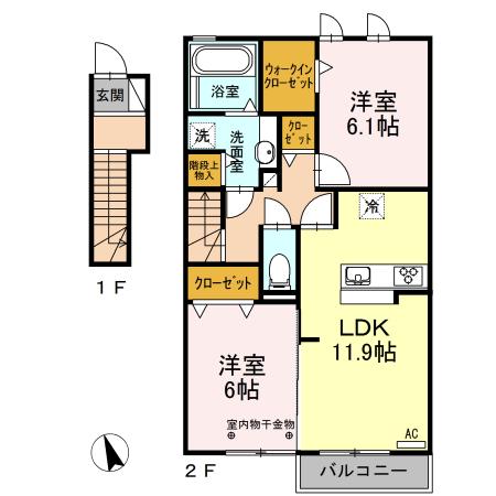M・FIFTY(2LDK/2階)の間取り写真
