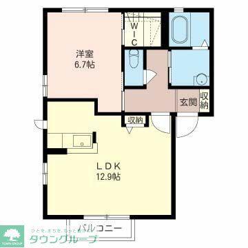 ルミエール(1LDK/2階)の間取り写真