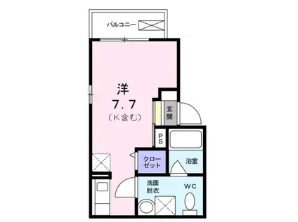 メゾンくるみ(ワンルーム/1階)の間取り写真