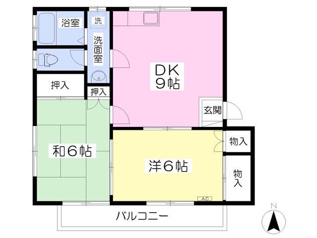 三浦ハイツA(2DK/2階)の間取り写真