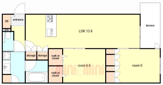 グランメゾン梅ノ木(2LDK/1階)の間取り写真