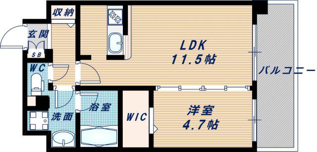 アグレアーブル(1LDK/4階)の間取り写真