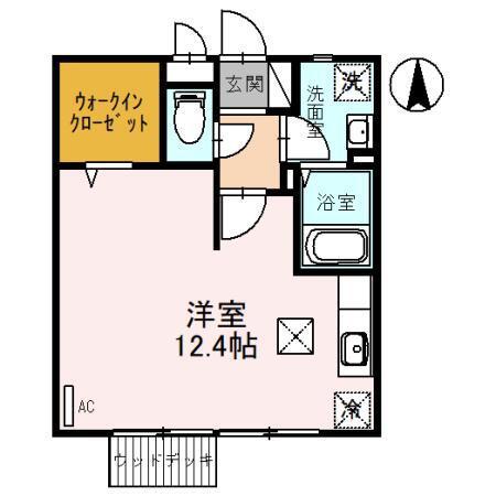 メナー泉(ワンルーム/1階)の間取り写真