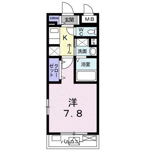 サニ-レジデンス(1K/2階)の間取り写真