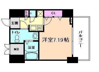 ディナスティ福島II(1K/10階)の間取り写真