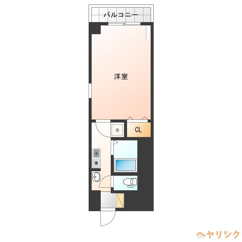 プレミアムフジ(1K/1階)の間取り写真