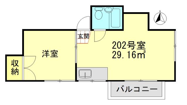 メゾン氷川台(2K/2階)の間取り写真
