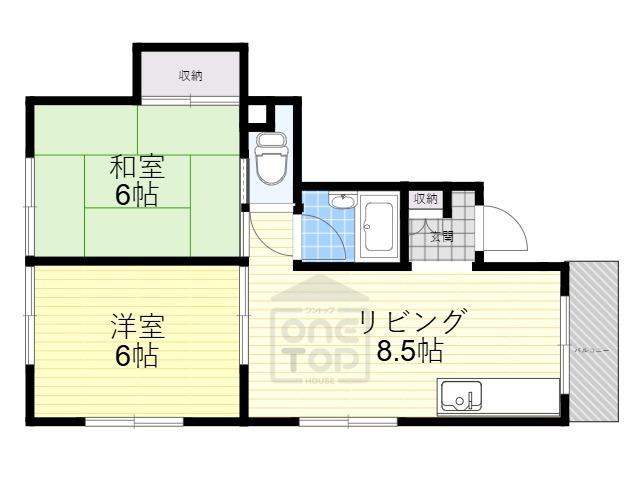 光栄ハイツ香露園(2DK/3階)の間取り写真