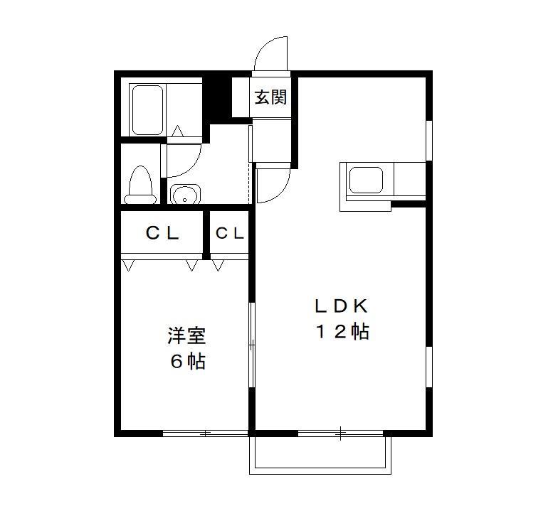 ソレイユ伍番館(1LDK/1階)の間取り写真