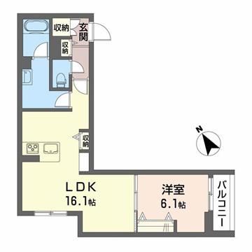 シャーメゾン 桜町(1LDK/2階)の間取り写真