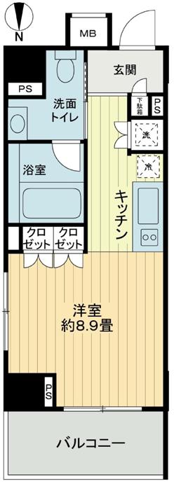 レジデンシャルステート白金(ワンルーム/5階)の間取り写真