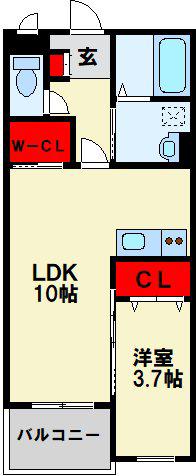 カーサガーデン相生町(1LDK/3階)の間取り写真