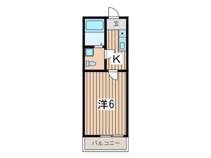 GRANZA中央林間(1K/3階)の間取り写真