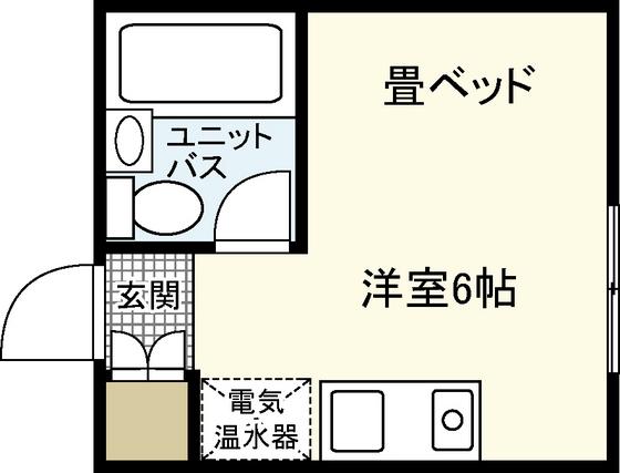 ラフテル(ワンルーム/2階)の間取り写真