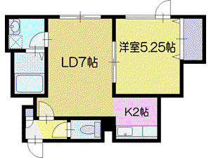 プルメリア若葉(1LDK/3階)の間取り写真