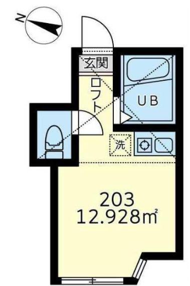 ユナイト黄金町ピスティッチ(ワンルーム/1階)の間取り写真