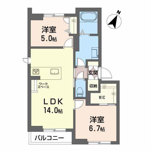 ベレオ鐙西 301(2LDK/3階)の間取り写真