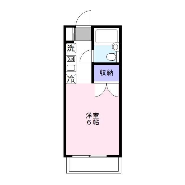 グリーンコーポ(1K/2階)の間取り写真