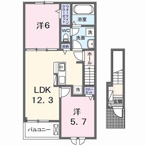 クララボージャ B(2LDK/2階)の間取り写真