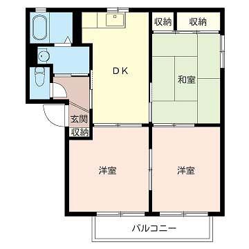 ベルアージュ(3DK/1階)の間取り写真