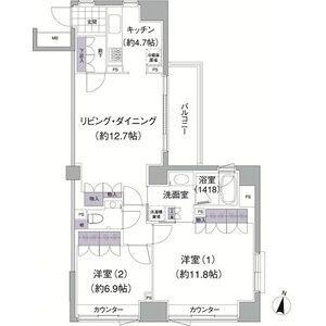 アビティ目黒(2LDK/1階)の間取り写真
