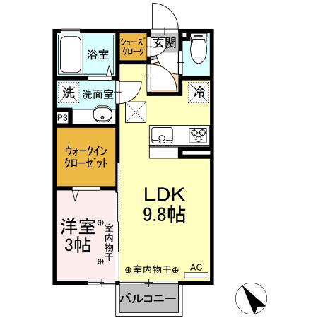 COMFORTHA(1LDK/1階)の間取り写真