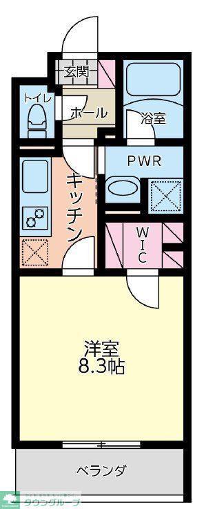 クレスト(1K/2階)の間取り写真