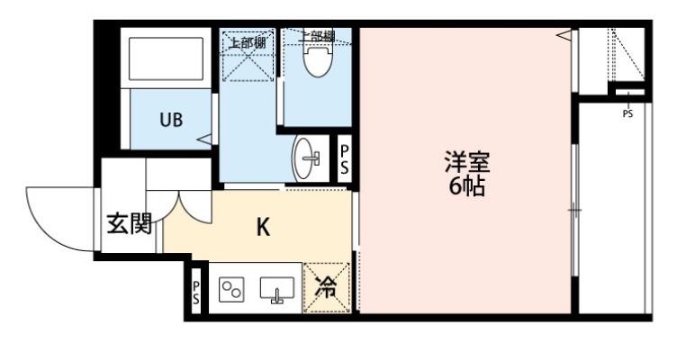 ROBOT HOME 六町III(1K/3階)の間取り写真
