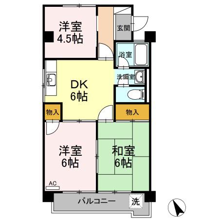 大畠ビル(3DK/1階)の間取り写真