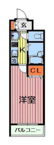 CQレジデンス練馬赤塚(1K/2階)の間取り写真