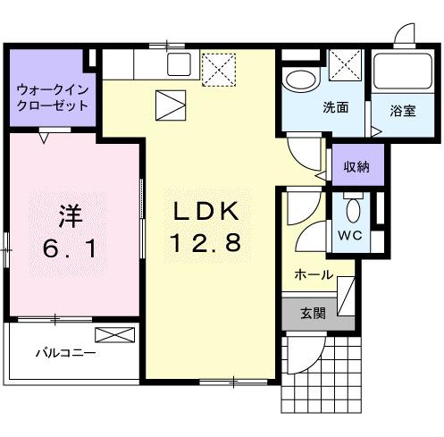 クイーン・カーサ(1LDK/1階)の間取り写真