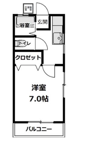 エレファントハイツ(1K/1階)の間取り写真