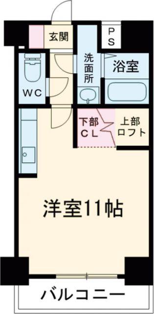 ロゼリア(ワンルーム/1階)の間取り写真