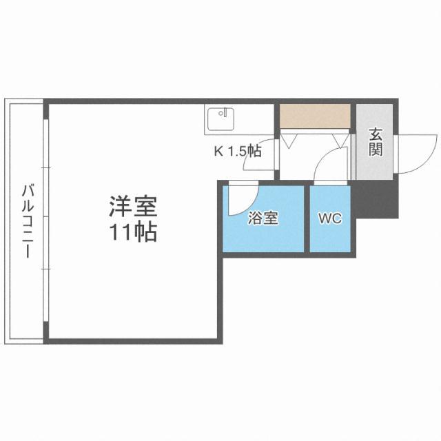 ジョイフル札幌(1K/7階)の間取り写真