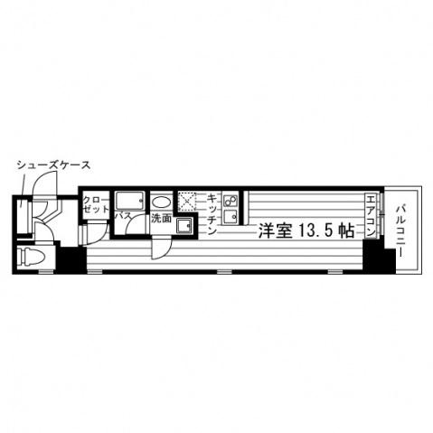 フィオリーレ三鷹井口(ワンルーム/1階)の間取り写真