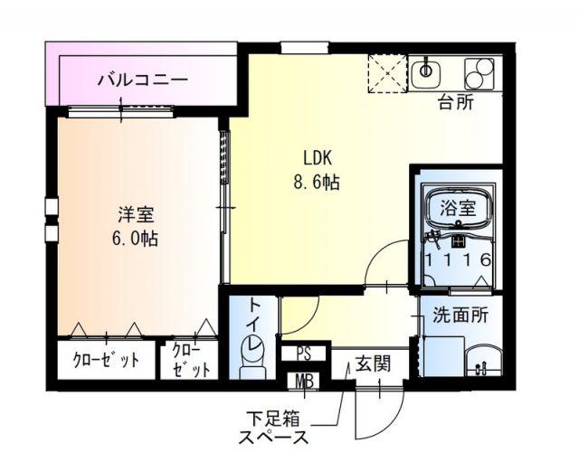 フジパレス岸和田駅前I番館(1LDK/1階)の間取り写真